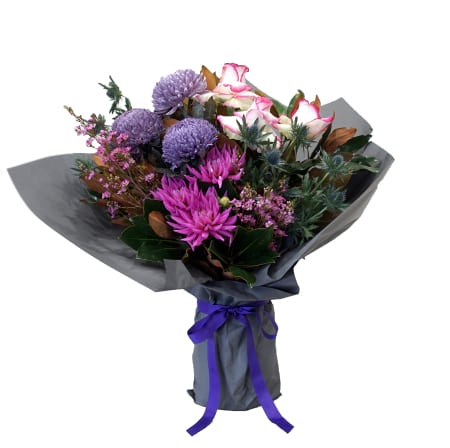 Purple and pink bouquets