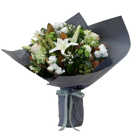 Green and white traditional bouquet