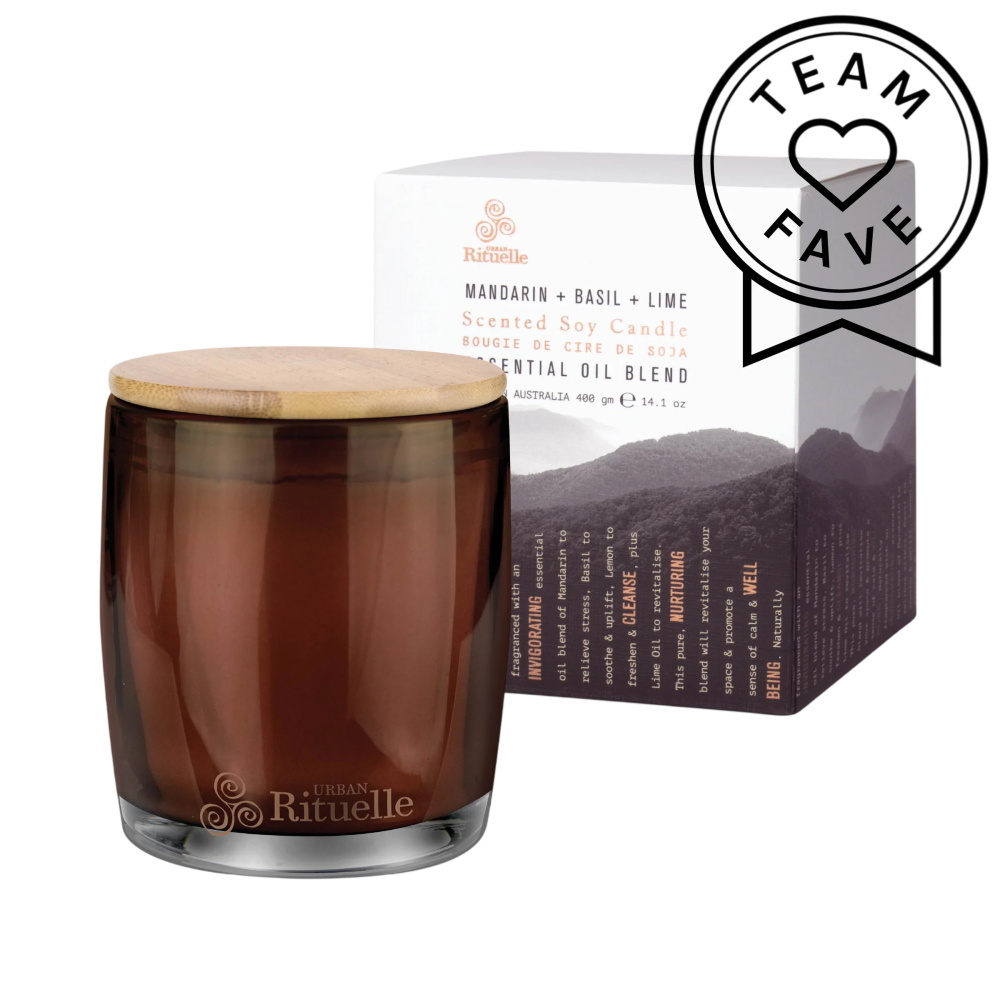 Mandarin, Basil & Lime Scented Soy Candle | 400gm