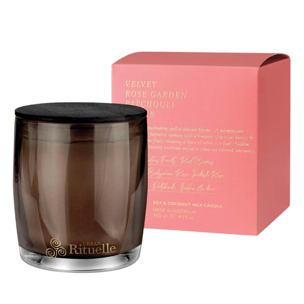 Velvet Rose Garden, Patchouli, Amber Scented Soy Candle | 400gm